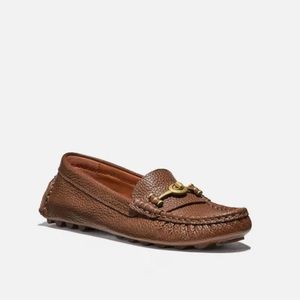 Coach Crosby turnlock leather driver loafers!